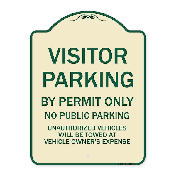 Designer Series-Visitor Parking By Permit Only No Public Parking, 24" x 18", TG-1824-9741